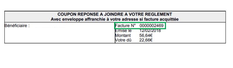 Où trouver son numéro de facture ORTHEO